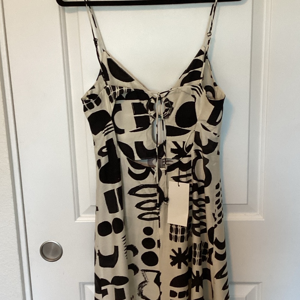 Zara Spaghetti Stap Abstract Patterned Dress M Nwt - image 3